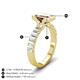 4 - Dionne 2.85 ctw Emerald Shape Smoky Quartz (9 X 7 mm) accented Baguette Shape Lab Grown Diamonds Engagement Ring 