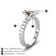 4 - Dionne 2.85 ctw Emerald Shape Smoky Quartz (9 X 7 mm) accented Baguette Shape Lab Grown Diamonds Engagement Ring 