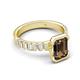 5 - Dionne 2.85 ctw Emerald Shape Smoky Quartz (9 X 7 mm) accented Baguette Shape Lab Grown Diamonds Engagement Ring 