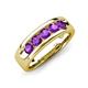 3 - Caleb 0.75 ctw Amethyst Comfort Fit Men Wedding Band (6 mm) 