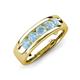 3 - Caleb 0.75 ctw Aquamarine Comfort Fit Men Wedding Band (6 mm) 