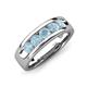 3 - Caleb 0.75 ctw Aquamarine Comfort Fit Men Wedding Band (6 mm) 