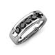 3 - Caleb 0.85 ctw Black Diamond Comfort Fit Men Wedding Band (6 mm) 