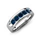 3 - Caleb 0.80 ctw Blue Diamond Comfort Fit Men Wedding Band (6 mm) 