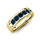 3 - Caleb 0.80 ctw Blue Diamond Comfort Fit Men Wedding Band (6 mm) 