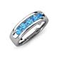 3 - Caleb 0.70 ctw Blue Topaz Comfort Fit Men Wedding Band (6 mm) 