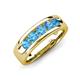 3 - Caleb 0.70 ctw Blue Topaz Comfort Fit Men Wedding Band (6 mm) 