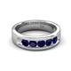 5 - Caleb 0.85 ctw Blue Sapphire Comfort Fit Men Wedding Band (6 mm) 