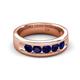 5 - Caleb 0.85 ctw Blue Sapphire Comfort Fit Men Wedding Band (6 mm) 