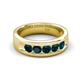 5 - Caleb 0.85 ctw London Blue Topaz Comfort Fit Men Wedding Band (6 mm) 