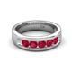 5 - Caleb 0.85 ctw Ruby Comfort Fit Men Wedding Band (6 mm) 