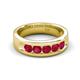 5 - Caleb 0.85 ctw Ruby Comfort Fit Men Wedding Band (6 mm) 