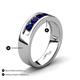 4 - Caleb 0.85 ctw Blue Sapphire Comfort Fit Men Wedding Band (6 mm) 