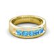 5 - Caleb 0.70 ctw Blue Topaz Comfort Fit Men Wedding Band (6 mm) 