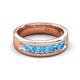 5 - Caleb 0.70 ctw Blue Topaz Comfort Fit Men Wedding Band (6 mm) 