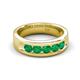 5 - Caleb 0.75 ctw Emerald Comfort Fit Men Wedding Band (6 mm) 