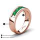 4 - Caleb 0.75 ctw Emerald Comfort Fit Men Wedding Band (6 mm) 