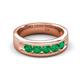 5 - Caleb 0.75 ctw Emerald Comfort Fit Men Wedding Band (6 mm) 