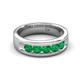 5 - Caleb 0.75 ctw Emerald Comfort Fit Men Wedding Band (6 mm) 