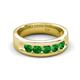 5 - Caleb 0.89 ctw Green Garnet Comfort Fit Men Wedding Band (6 mm) 