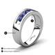 4 - Caleb 0.75 ctw Iolite Comfort Fit Men Wedding Band (6 mm) 