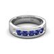 5 - Caleb 0.75 ctw Iolite Comfort Fit Men Wedding Band (6 mm) 