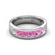 5 - Caleb 0.85 ctw Pink Sapphire Comfort Fit Men Wedding Band (6 mm) 