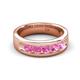 5 - Caleb 0.85 ctw Pink Sapphire Comfort Fit Men Wedding Band (6 mm) 