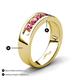 4 - Caleb 0.75 ctw Pink Tourmaline Comfort Fit Men Wedding Band (6 mm) 