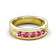 5 - Caleb 0.75 ctw Pink Tourmaline Comfort Fit Men Wedding Band (6 mm) 