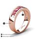 4 - Caleb 0.75 ctw Pink Tourmaline Comfort Fit Men Wedding Band (6 mm) 