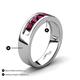 4 - Caleb 0.89 ctw Rhodolite Garnet Comfort Fit Men Wedding Band (6 mm) 