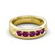 5 - Caleb 0.89 ctw Rhodolite Garnet Comfort Fit Men Wedding Band (6 mm) 