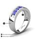 4 - Caleb 0.80 ctw Tanzanite Comfort Fit Men Wedding Band (6 mm) 