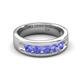 5 - Caleb 0.80 ctw Tanzanite Comfort Fit Men Wedding Band (6 mm) 