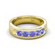 5 - Caleb 0.80 ctw Tanzanite Comfort Fit Men Wedding Band (6 mm) 