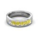 5 - Caleb 0.80 ctw Yellow Diamond Comfort Fit Men Wedding Band (6 mm) 