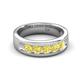 5 - Caleb 0.85 ctw Yellow Sapphire Comfort Fit Men Wedding Band (6 mm) 