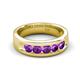 5 - Caleb 0.75 ctw Amethyst Comfort Fit Men Wedding Band (6 mm) 