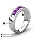 4 - Caleb 0.75 ctw Amethyst Comfort Fit Men Wedding Band (6 mm) 