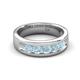 5 - Caleb 0.75 ctw Aquamarine Comfort Fit Men Wedding Band (6 mm) 