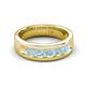 5 - Caleb 0.75 ctw Aquamarine Comfort Fit Men Wedding Band (6 mm) 