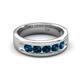 5 - Caleb 0.80 ctw Blue Diamond Comfort Fit Men Wedding Band (6 mm) 