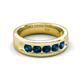 5 - Caleb 0.80 ctw Blue Diamond Comfort Fit Men Wedding Band (6 mm) 