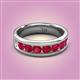 2 - Irvin 1.19 ctw Ruby Seven Stone Comfort Fit Men Wedding Band (6 mm) 