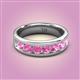 2 - Irvin 1.19 ctw Pink Sapphire Seven Stone Comfort Fit Men Wedding Band (6 mm) 