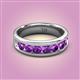 2 - Irvin 1.05 ctw Amethyst Seven Stone Comfort Fit Men Wedding Band (6 mm) 