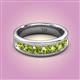 2 - Irvin 1.25 ctw Peridot Seven Stone Comfort Fit Men Wedding Band (6 mm) 