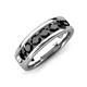 3 - Irvin 1.19 ctw Black Diamond Seven Stone Comfort Fit Men Wedding Band (6 mm) 