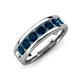 3 - Irvin 1.12 ctw Blue Diamond Seven Stone Comfort Fit Men Wedding Band (6 mm) 